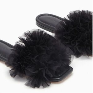 Ulla Johnson Sandals Helia Slides Organza in Black